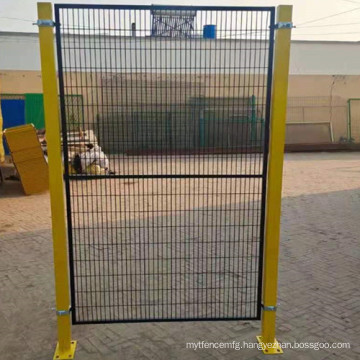 Yellow Color Welded Workshop Metal Fence Warehouse Metal Frame fence and gates with wheels Portable and movealble